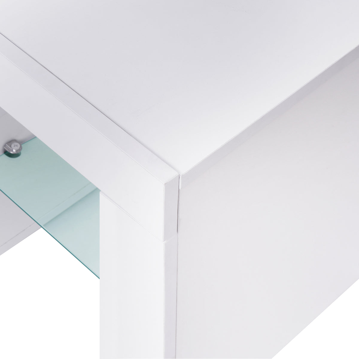 Modern LED TV Stand with Drawers – Gloss White