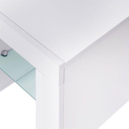 Modern LED TV Stand with Drawers – Gloss White