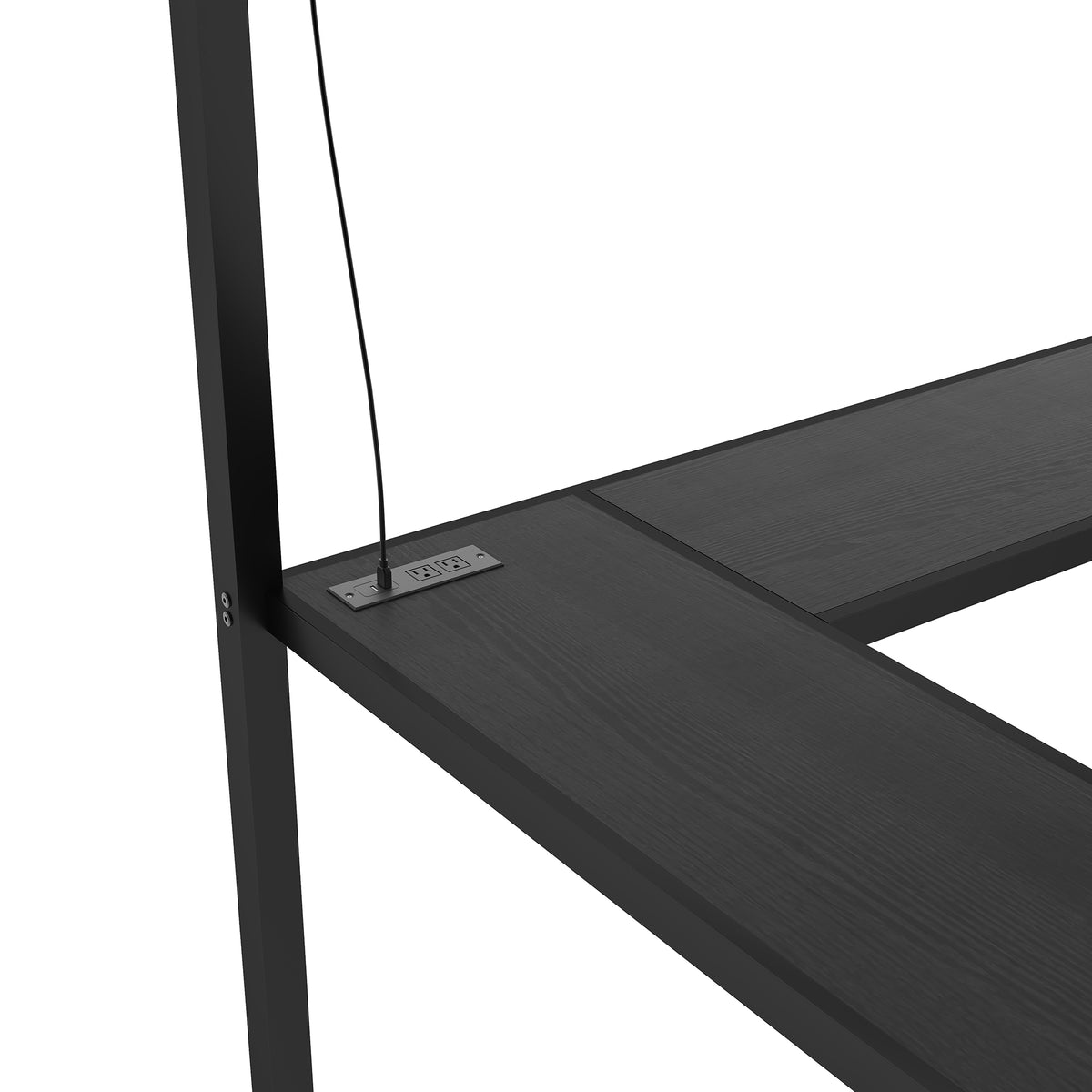 Full Loft Bed with Desk & Storage – Gray