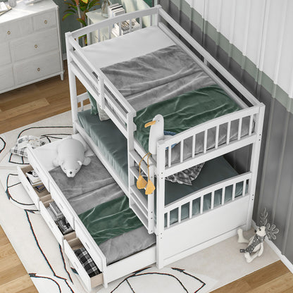 Twin Over Twin Bunk Bed White