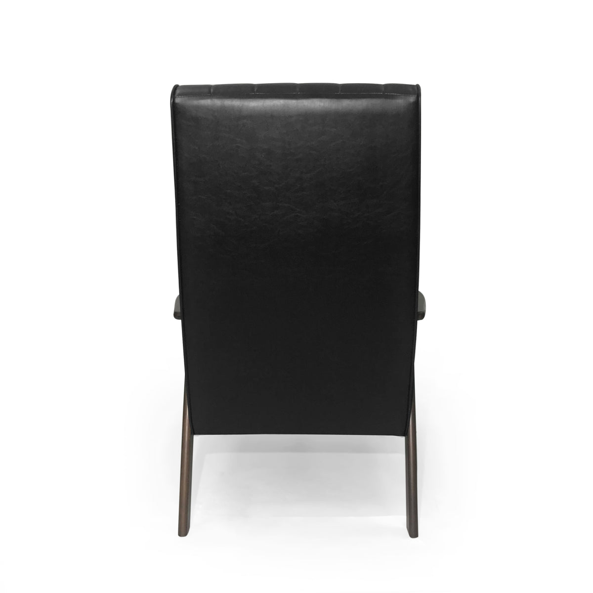Mid-Century Modern Accent Chair Black Faux Leather