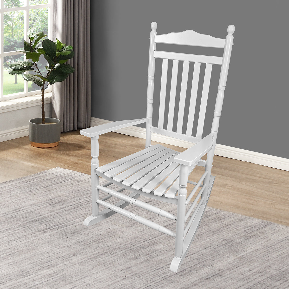 Classic White Porch Rocking Chair