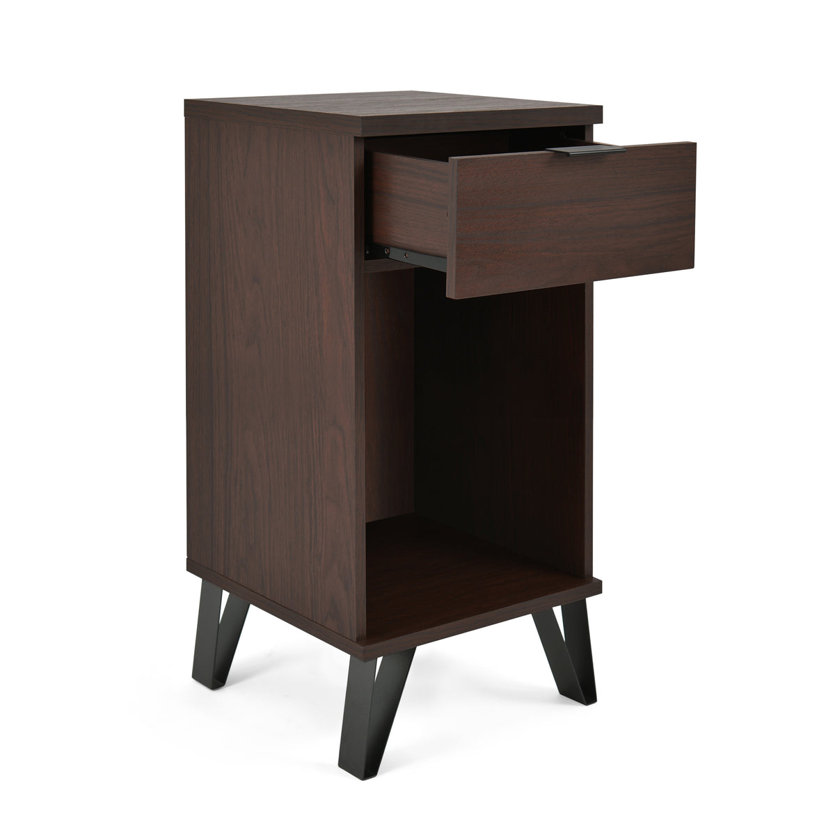 Walnut Tall End Table for Living Room