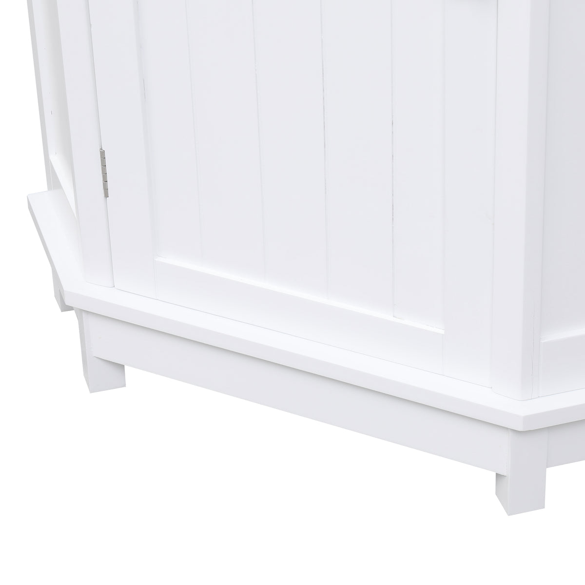 White Corner Bathroom Storage Cabinet Adjustable Shelves
