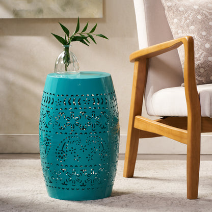 Ruby Accent Side Table – Teak Finish