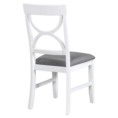6-Piece Farmhouse Dining Set – Gray & White