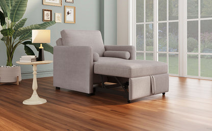 3-in-1 Sleeper Chair Bed Linen Tan