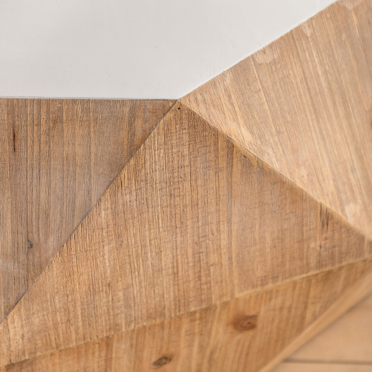 White & Oak Embossed Coffee Table – Vintage Fir Wood with 3D Relief Pattern