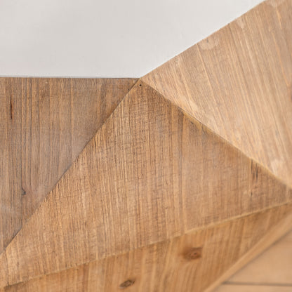White & Oak Embossed Coffee Table – Vintage Fir Wood with 3D Relief Pattern