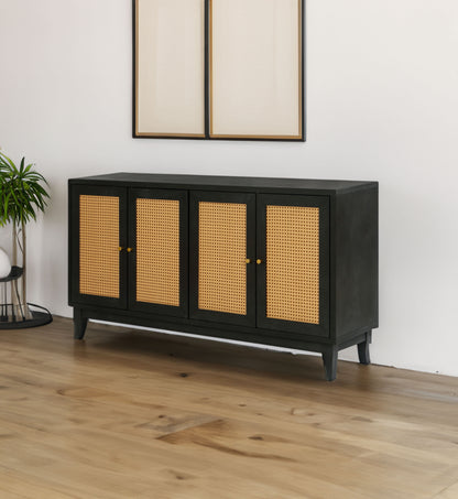 Rattan Sideboard Cabinet – Black