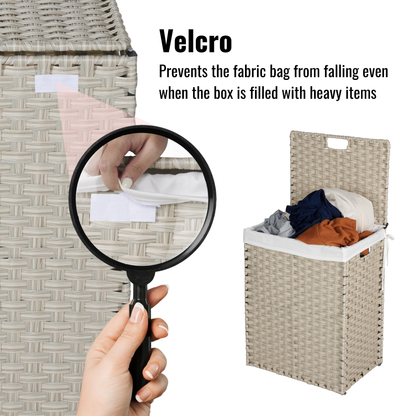 Light Grey Laundry Hamper with Lid and Wheels