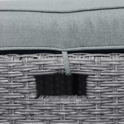Outdoor Rattan Dining Set (6 pcs) – Gray Mat