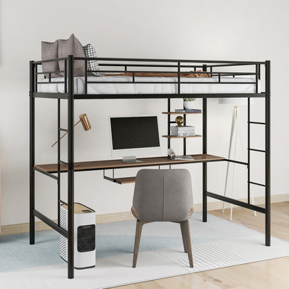 Twin Loft Bed with Desk Space-Saving Design