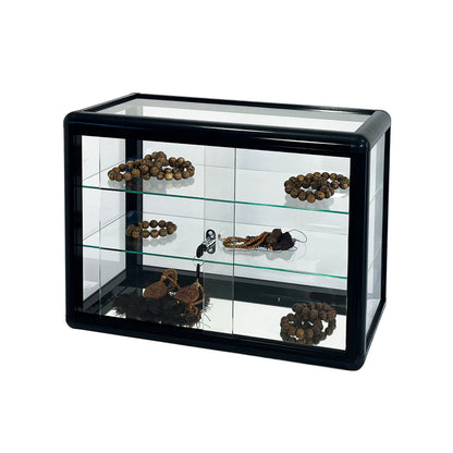 Tempered Glass Display Cabinet with Sliding Doors
