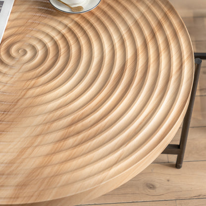 Thread Pattern Round Coffee Table Bronze