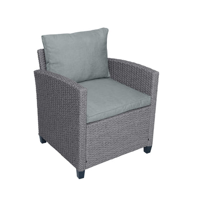 Outdoor Rattan Dining Set (6 pcs) – Gray Mat