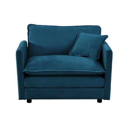 Deep Seat Armchair Blue Chenille