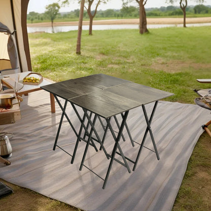 Compact Folding Snack Table Set – Gray