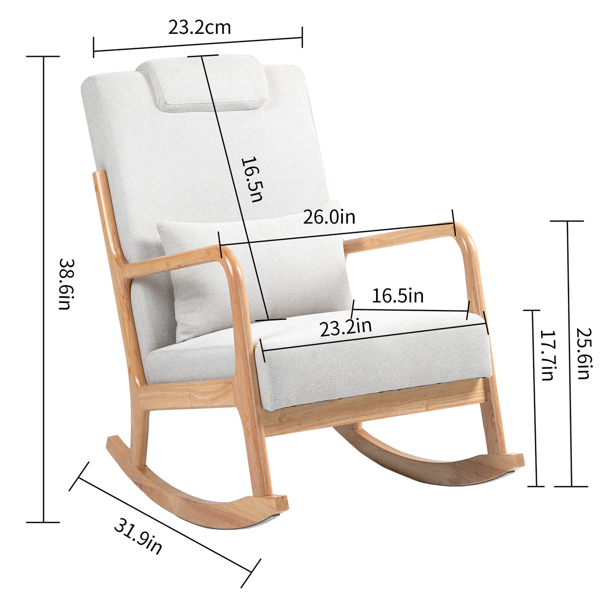 Upholstered Rocking Chair Beige