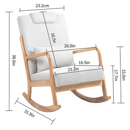 Upholstered Rocking Chair Beige