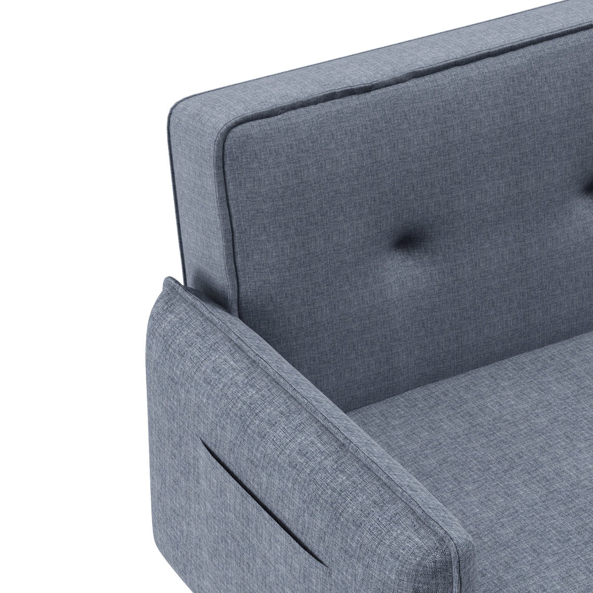 Futon Sofa Bed with Solid Wood Legs Gray