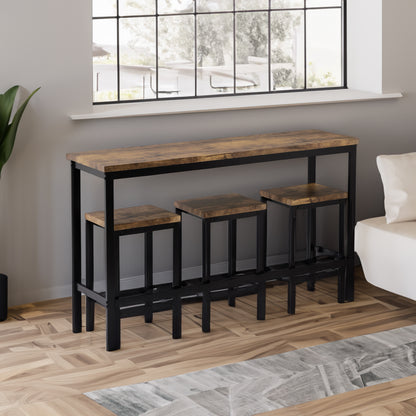 Counter Height Bar Table Set (4 pcs) – Brown