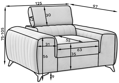 Laurence Modern Accent Chair - Light Grey