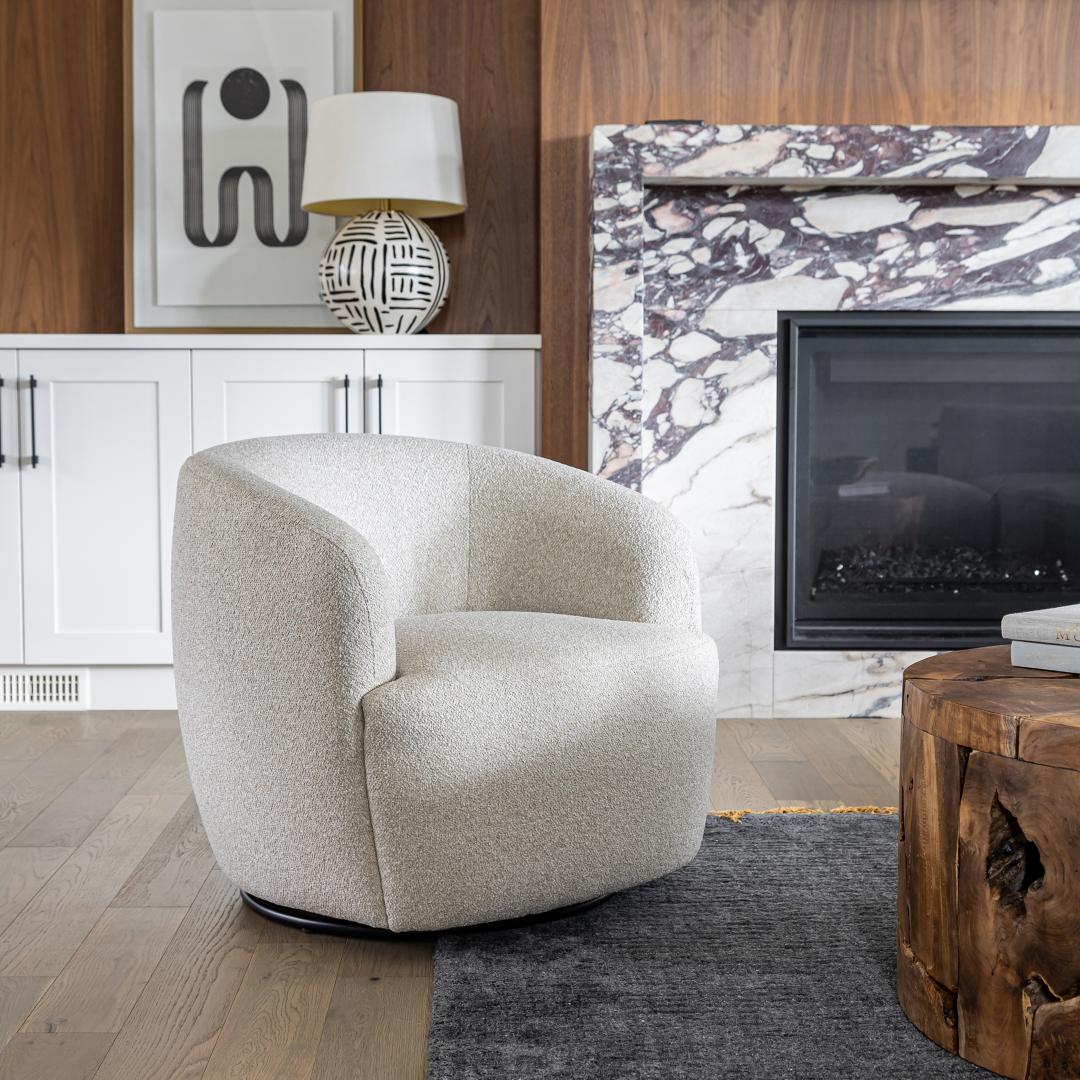 Aspen Swivel Chair - Beige Buff