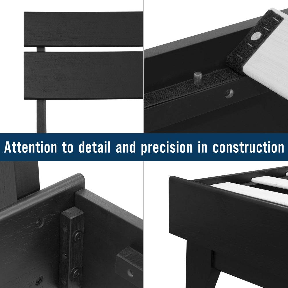 Aurora Solid Wood Bed Frame and Matching Nightstand Bedroom Set