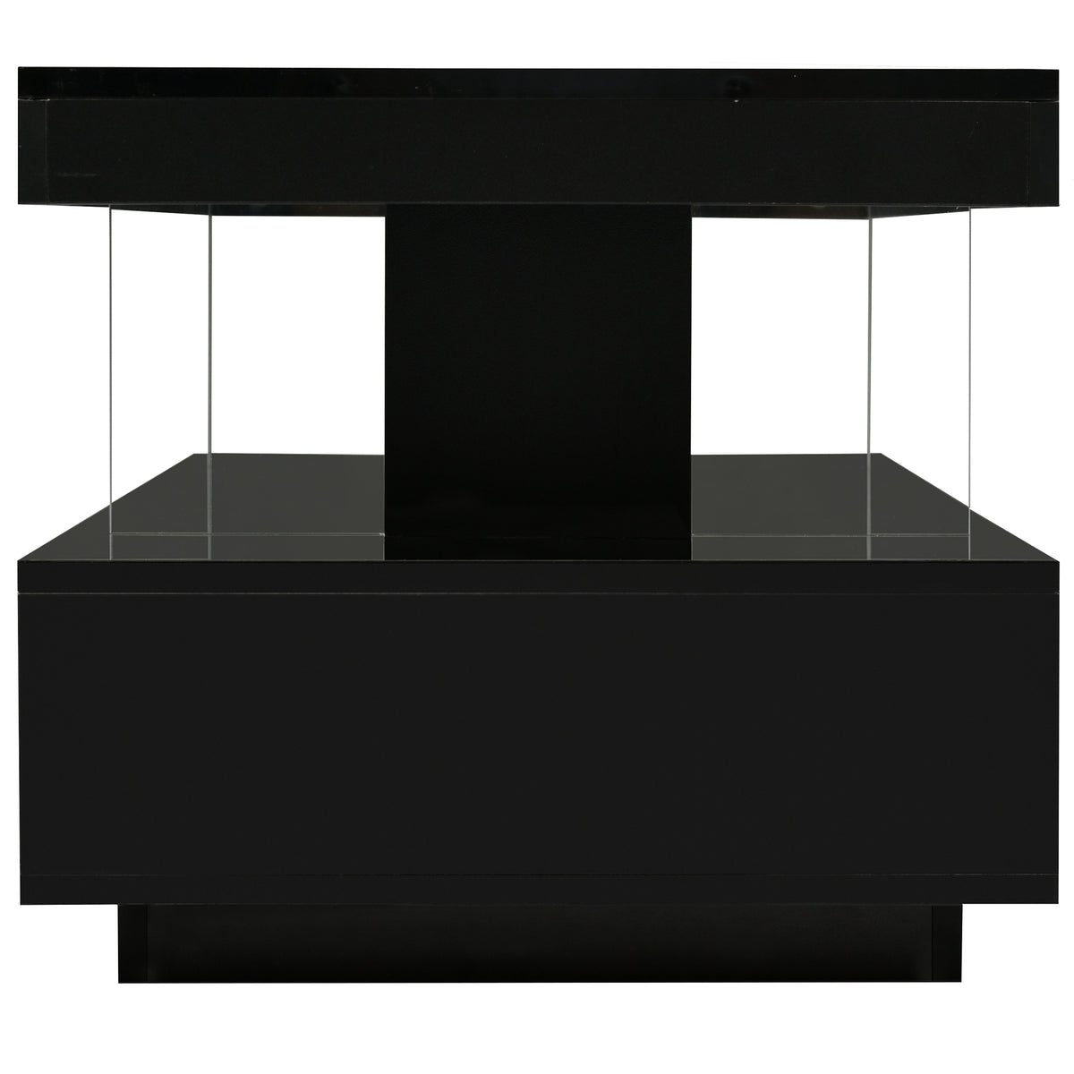 LED Coffee Table with Display and Storage Black