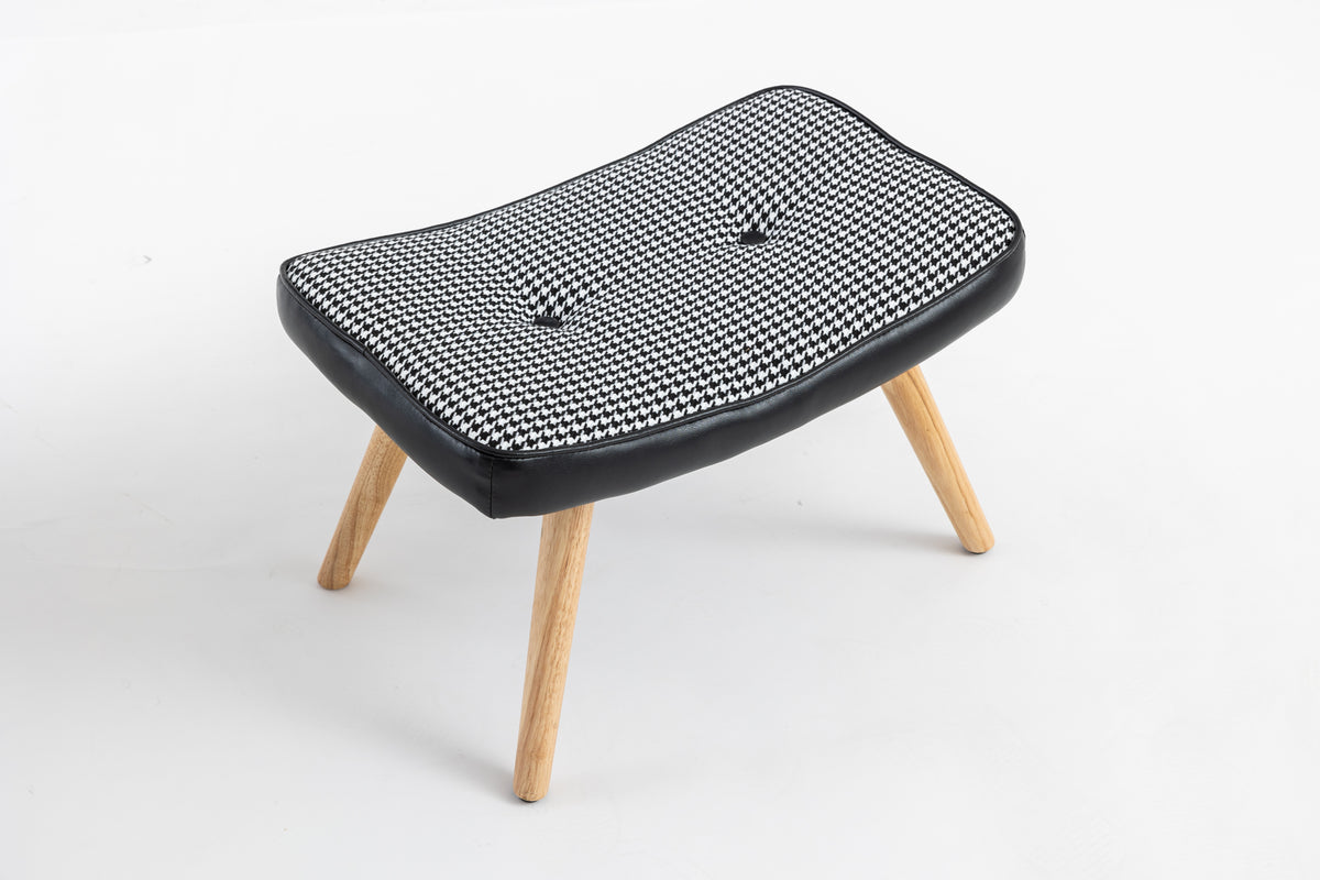 Wooden Step Ottoman with Cushion Black