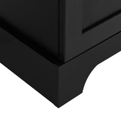 Black Storage Cabinet with Adjustable Shelf MDF Board