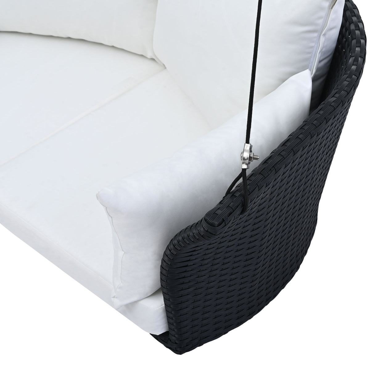 Rattan Hanging Swing Chair Black