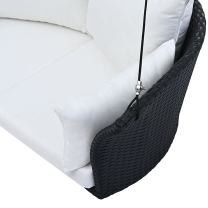 Rattan Hanging Swing Chair Black