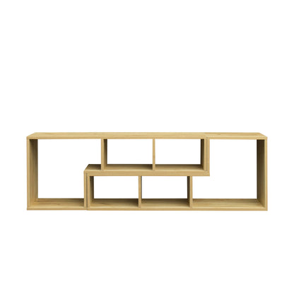 L-Shaped Oak Display Shelf – Modern Storage Unit