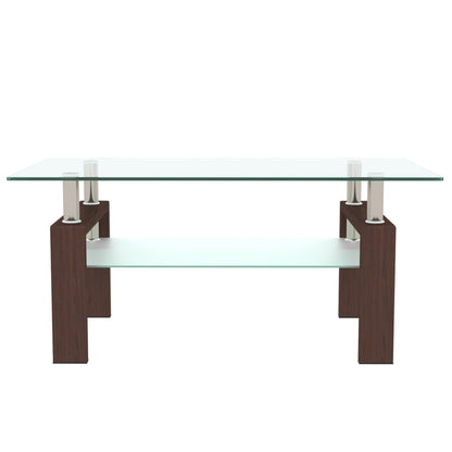 Walnut Glass Coffee Table