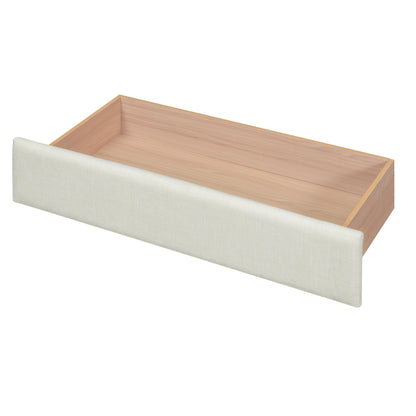 Upholstered Platform Bed with Drawers Beige