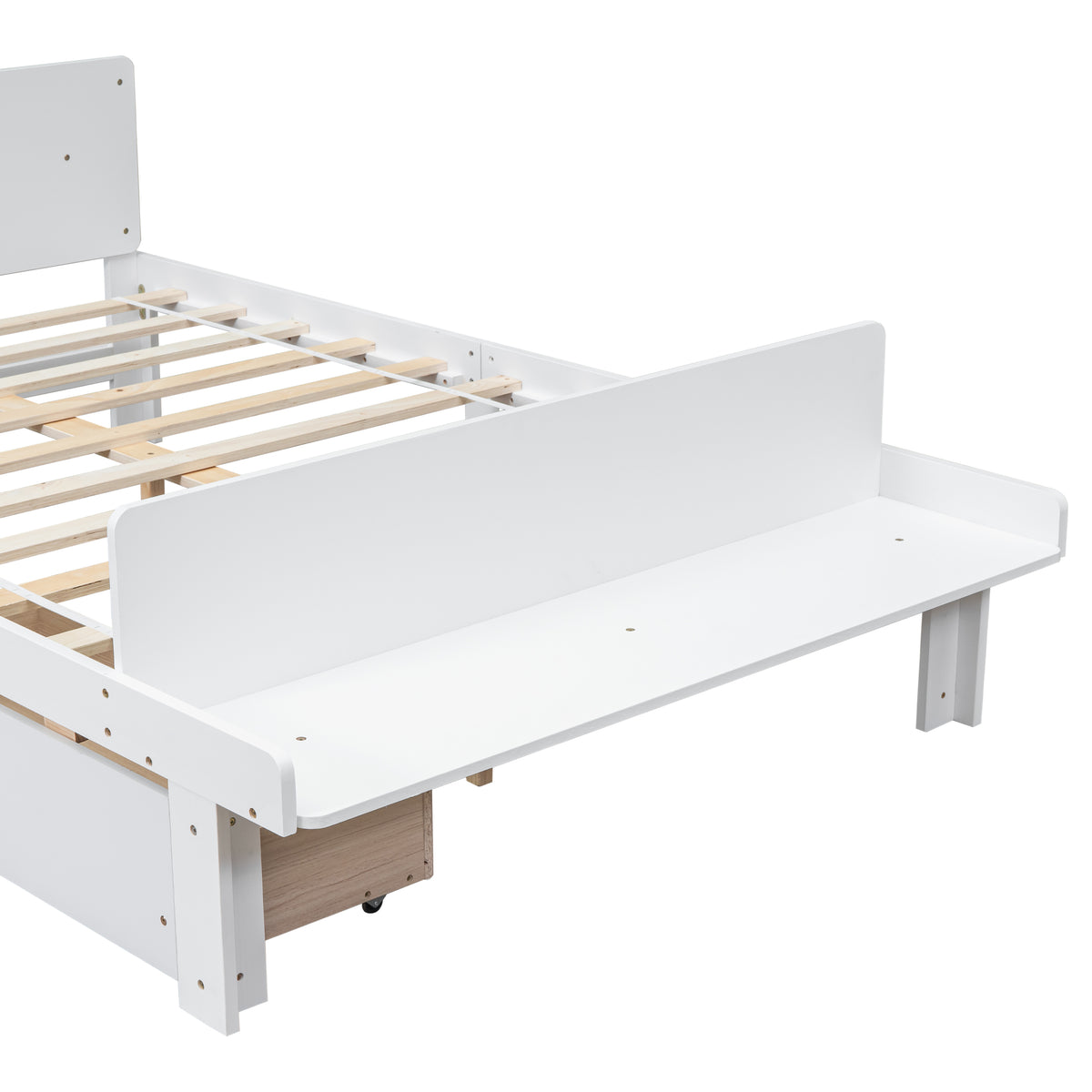 Full Bed with Bench White