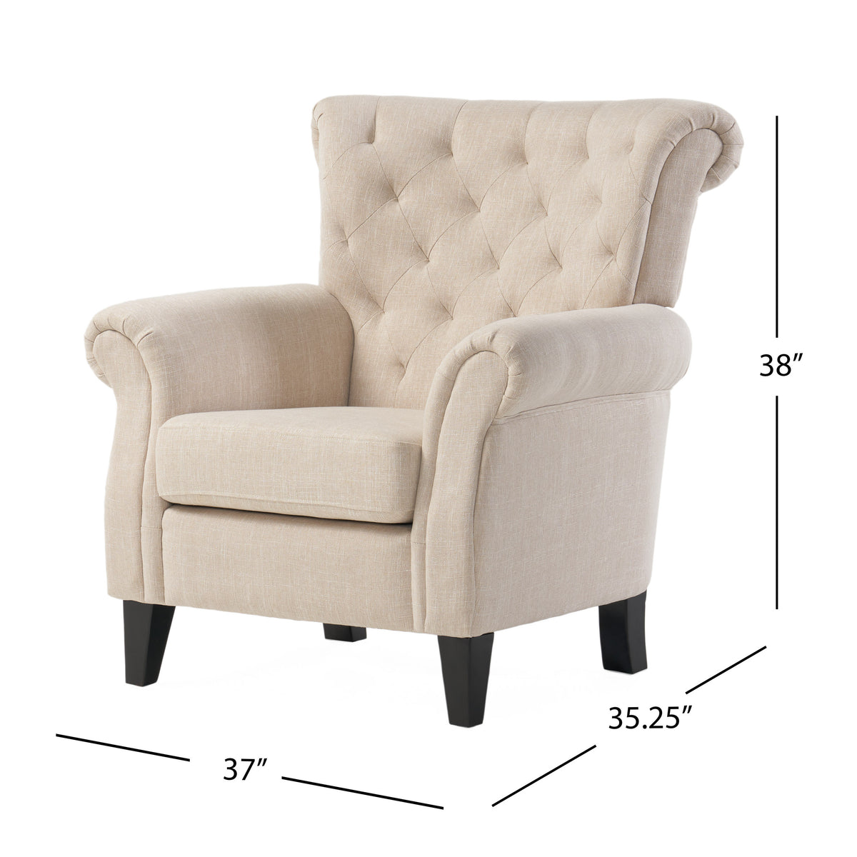 Springfield Tufted Accent Chair Gray