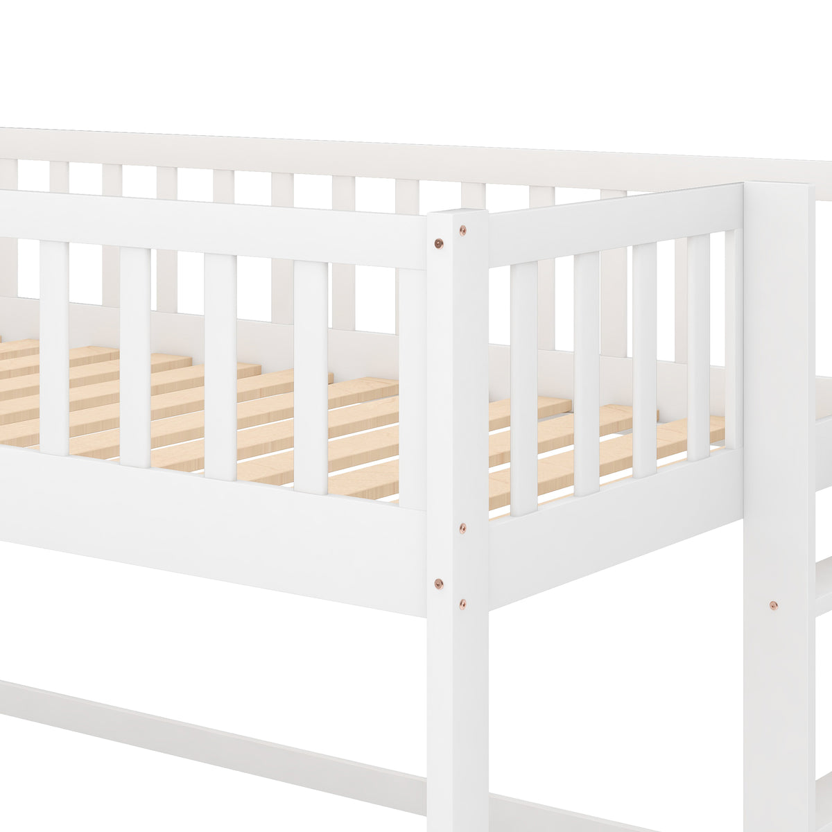 Twin Loft Bed with Ladder and Slide White