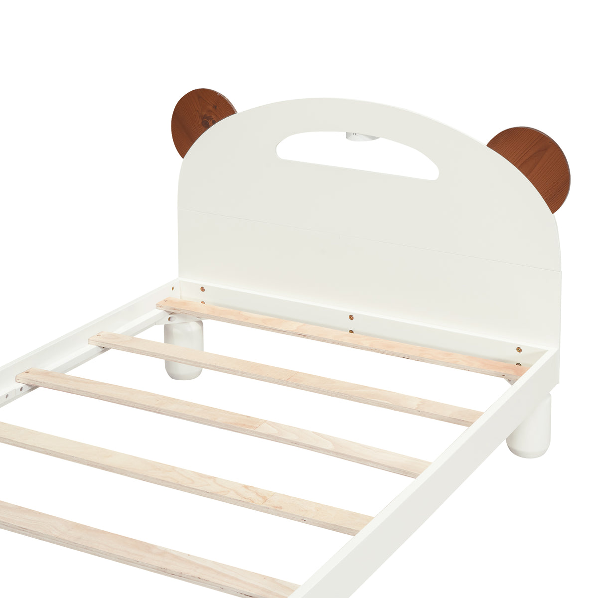 Twin Platform Bed with LED Headboard White