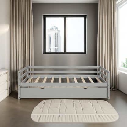 Twin Daybed with Trundle Gray