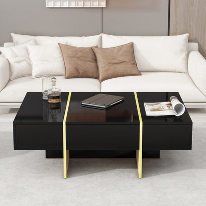 Modern Rectangular Sofa Table Black