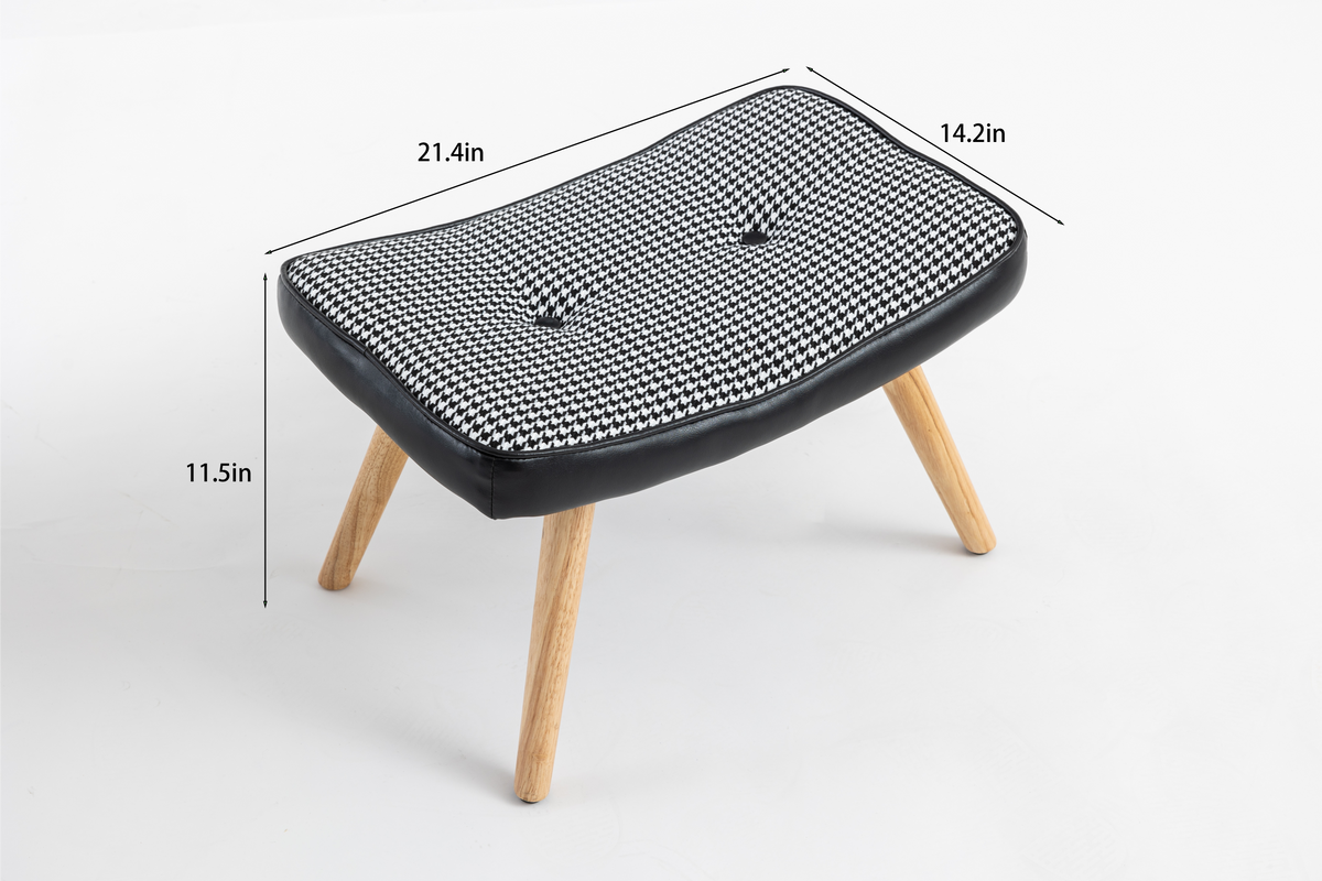 Wooden Step Ottoman with Cushion Black