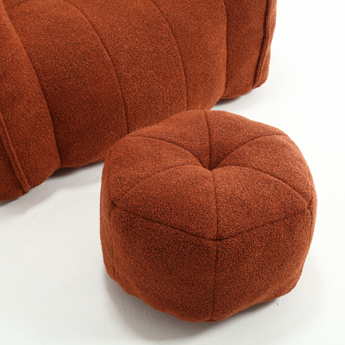 Bean Bag Chair with Footstool Gray