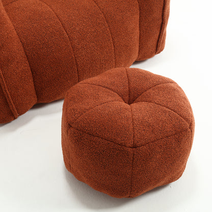 Bean Bag Chair with Footstool Gray