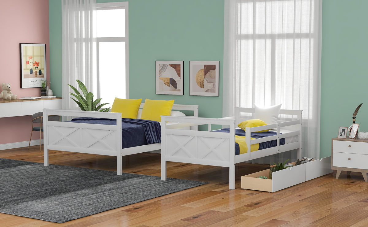 Full Bunk Bed White