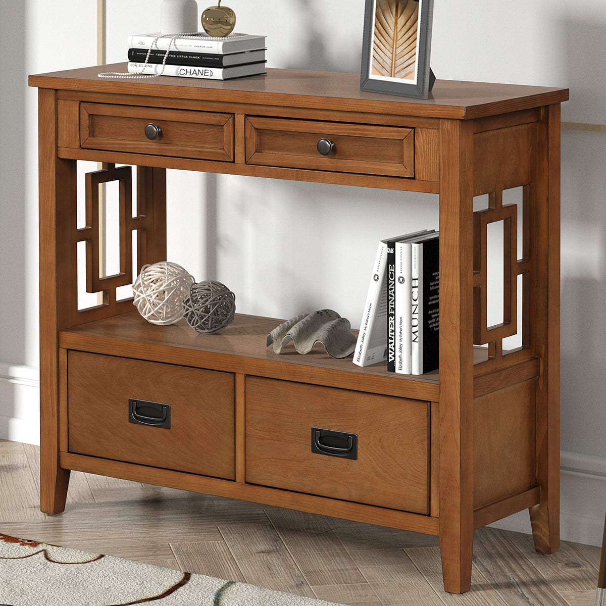 Farmhouse Console Table Brown