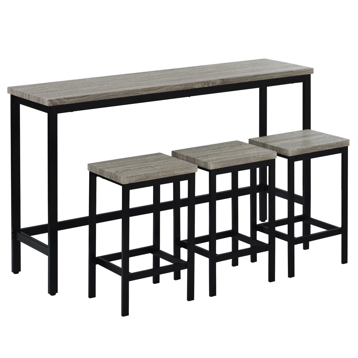 Counter Height Dining Table Set (4 pcs) – Gray Finish