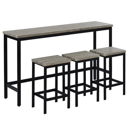 Counter Height Dining Table Set (4 pcs) – Gray Finish